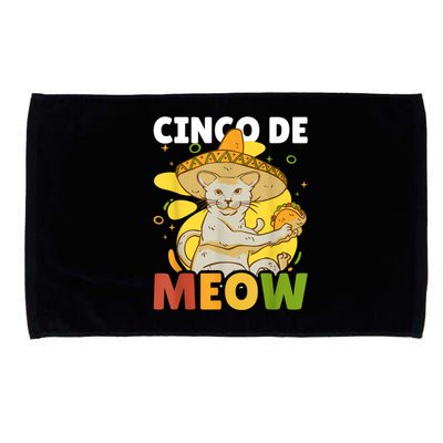 Cinco The Meow With Cat For Cinco De Mayo Microfiber Hand Towel