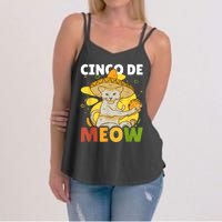 Cinco The Meow With Cat For Cinco De Mayo Women's Strappy Tank