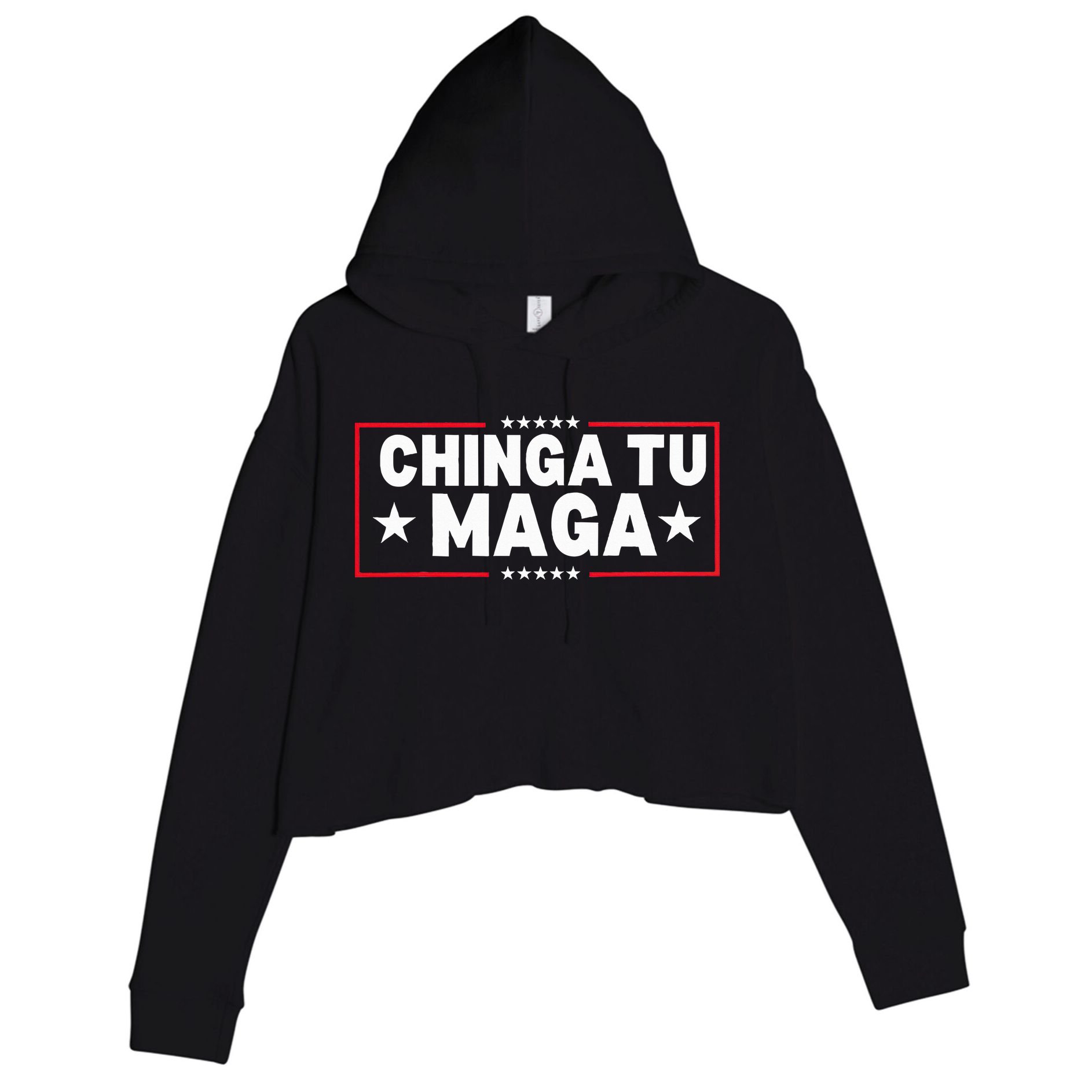 Chinga Tu Maga Election Anti Trump Latino Democrat Kamala Crop Fleece Hoodie