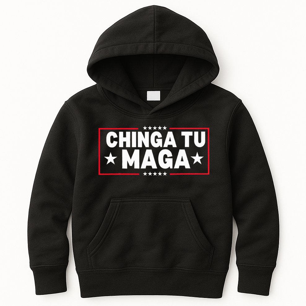 Chinga Tu Maga Election Anti Trump Latino Democrat Kamala Kids Hoodie