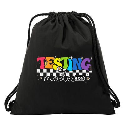 Cute Testing Mode On Testing Day Motivational Teacher Drawstring Bag