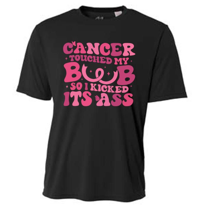 Cancer Touched My Boob So I Kicked Its Ass Cancer Awareness Cooling Performance Crew T-Shirt