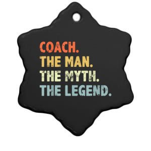 Coach The Man Myth Legend Fathers Day Gift For Dad Grandpa Ceramic Star Ornament