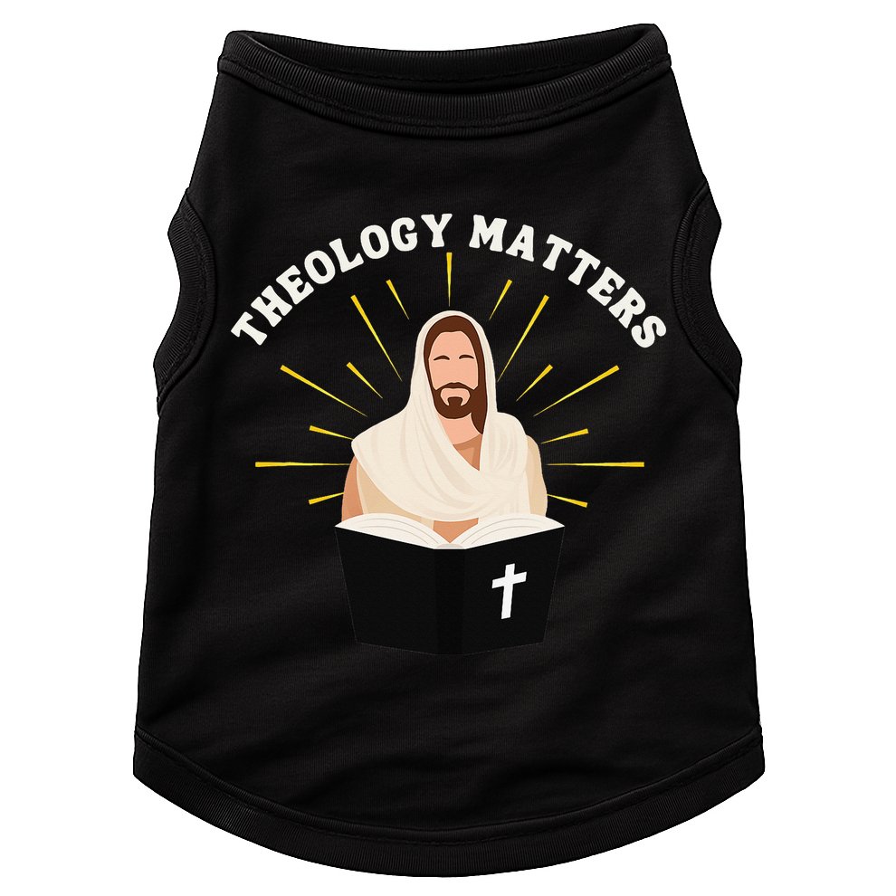 Cute Theology Matters Christian Retro Jesus Bible For Women Doggie Tank