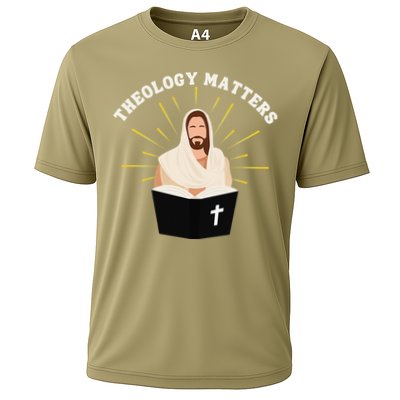 Cute Theology Matters Christian Retro Jesus Bible For Women Cooling Performance Crew T-Shirt