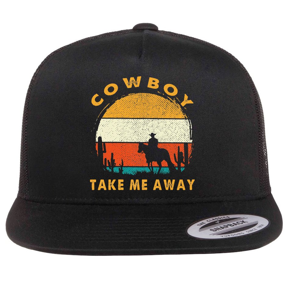 Cowboy Take Me Away S Vintage Country Music Flat Bill Trucker Hat