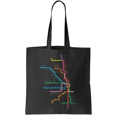 Chicago Trains Map Bag