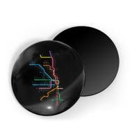 Chicago Trains Map Magnet