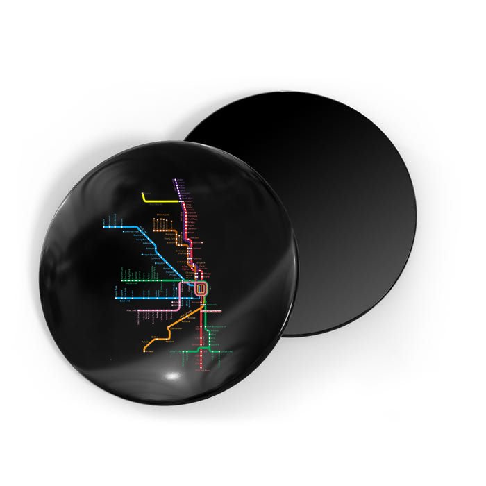 Chicago Trains Map Magnet