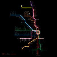 Chicago Trains Map Premium T-Shirt