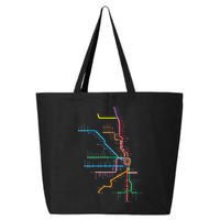 Chicago Trains Map 25L Jumbo Tote
