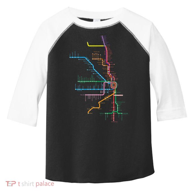 Chicago Trains Map Toddler Fine Jersey T-Shirt
