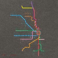 Chicago Trains Map Cotton Canvas Backpack