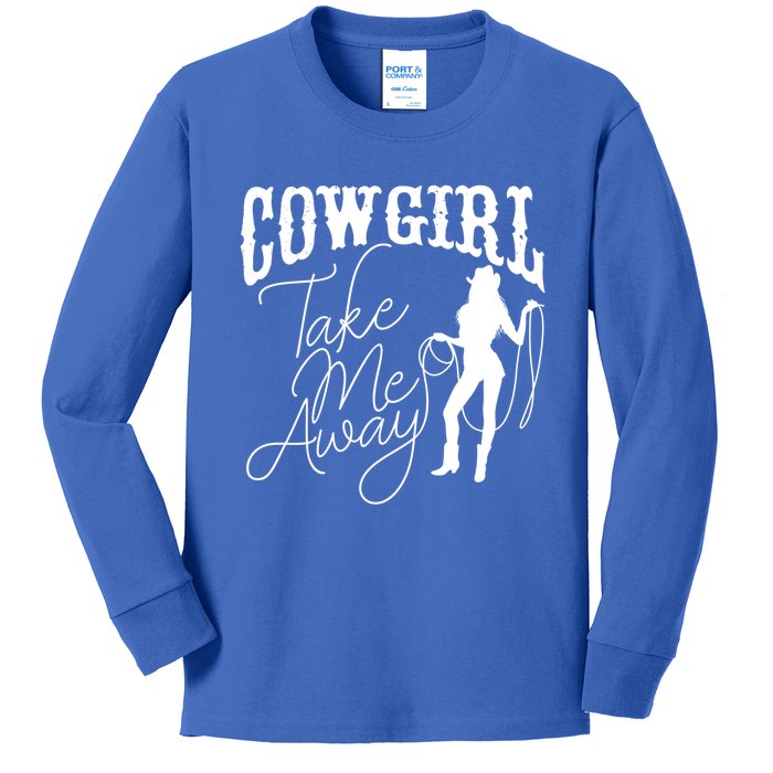 Cow Take Me Away Cow Cool Gift Kids Long Sleeve Shirt