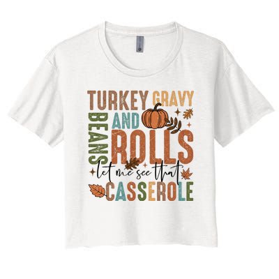 Cute Thanksgiving Mashup Women's Crop Top Tee