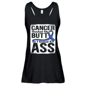 Cancer Touched My Butt So I Kicked Its Ass Colon Cancer Ladies Essential Flowy Tank