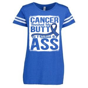 Cancer Touched My Butt So I Kicked Its Ass Colon Cancer Enza Ladies Jersey Football T-Shirt