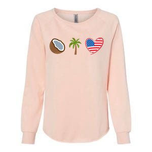 Coconut Tree Meme Patriotic Kamala Statement Usa Democrat Womens California Wash Sweatshirt