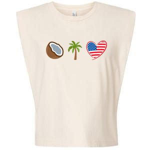 Coconut Tree Meme Patriotic Kamala Statement Usa Democrat Garment-Dyed Women's Muscle Tee