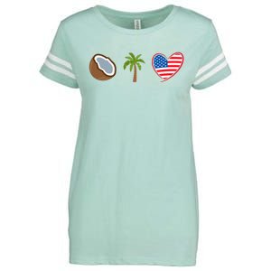 Coconut Tree Meme Patriotic Kamala Statement Usa Democrat Enza Ladies Jersey Football T-Shirt