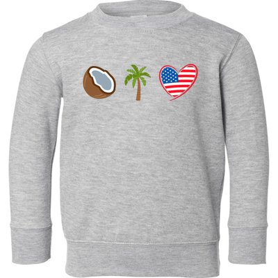 Coconut Tree Meme Patriotic Kamala Statement Usa Democrat Toddler Sweatshirt