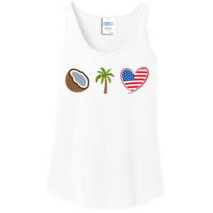 Coconut Tree Meme Patriotic Kamala Statement Usa Democrat Ladies Essential Tank