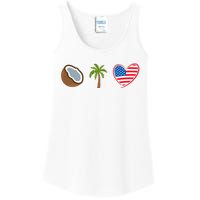 Coconut Tree Meme Patriotic Kamala Statement Usa Democrat Ladies Essential Tank