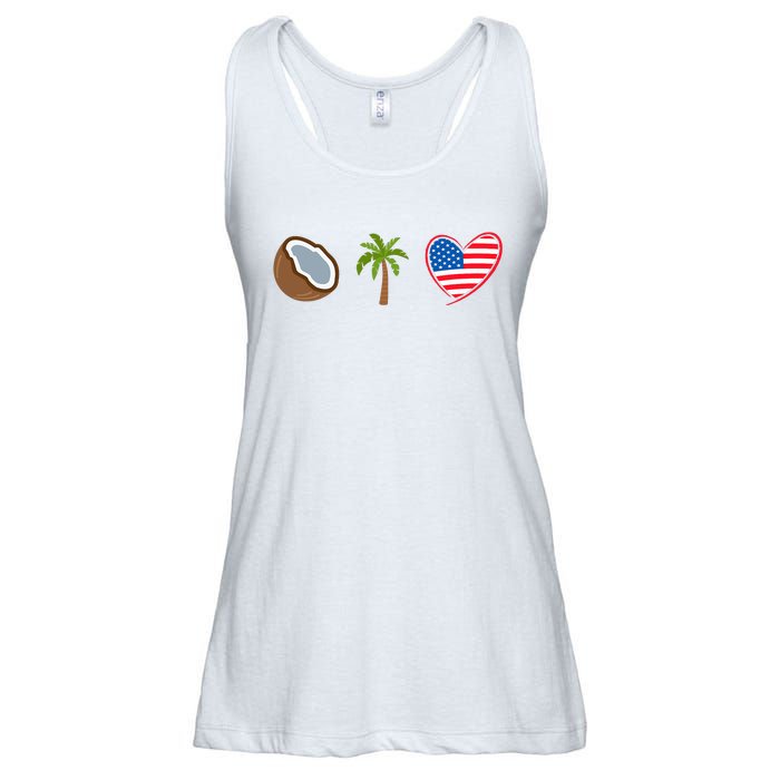 Coconut Tree Meme Patriotic Kamala Statement Usa Democrat Ladies Essential Flowy Tank