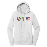 Coconut Tree Meme Patriotic Kamala Statement Usa Democrat Women's Pullover Hoodie