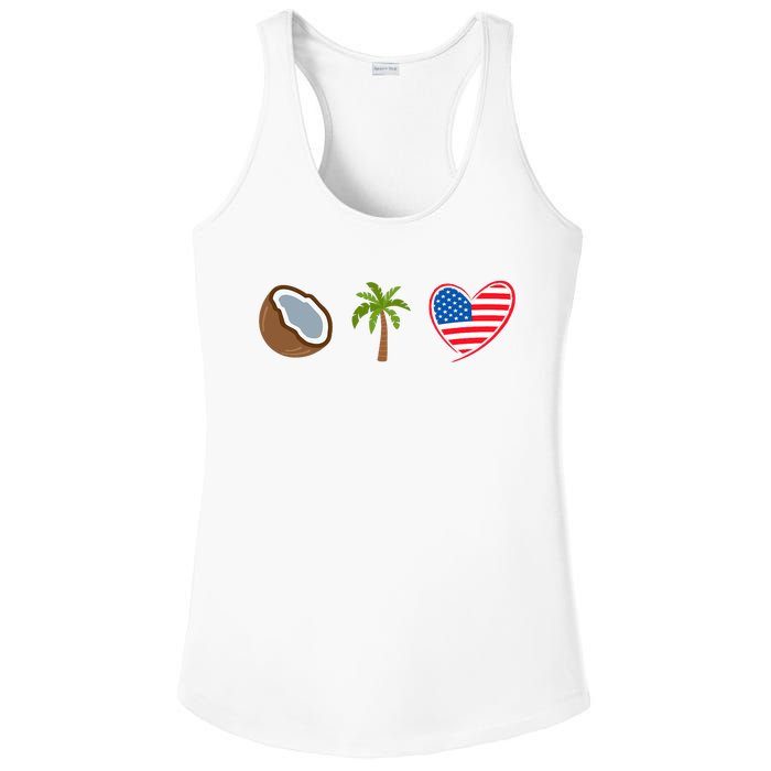 Coconut Tree Meme Patriotic Kamala Statement Usa Democrat Ladies PosiCharge Competitor Racerback Tank