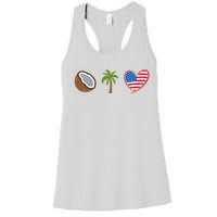 Coconut Tree Meme Patriotic Kamala Statement Usa Democrat Women's Racerback Tank