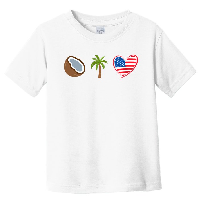 Coconut Tree Meme Patriotic Kamala Statement Usa Democrat Toddler T-Shirt