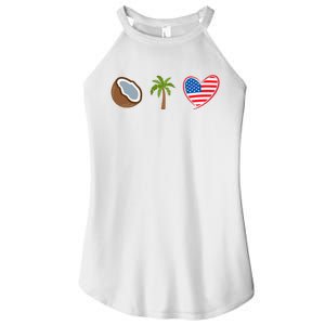 Coconut Tree Meme Patriotic Kamala Statement Usa Democrat Women's Perfect Tri Rocker Tank