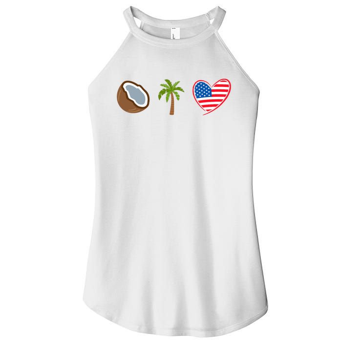 Coconut Tree Meme Patriotic Kamala Statement Usa Democrat Women's Perfect Tri Rocker Tank