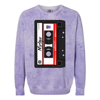 Cassette Tape Music Mix Audio 90s Party 80s Outfit Cassette Colorblast Crewneck Sweatshirt