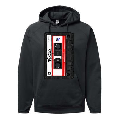 Cassette Tape Music Mix Audio 90s Party 80s Outfit Cassette Performance Fleece Hoodie