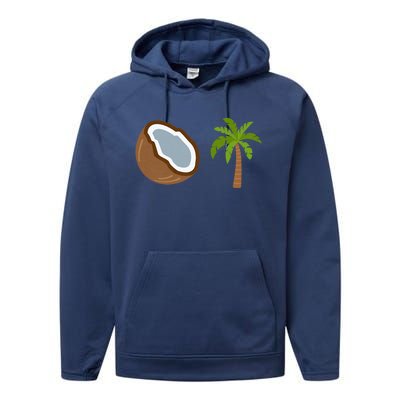 Coconut Tree Meme Patriotic Kamala Statement Usa Democrat Performance Fleece Hoodie