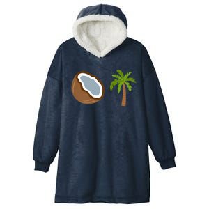 Coconut Tree Meme Patriotic Kamala Statement Usa Democrat Hooded Wearable Blanket