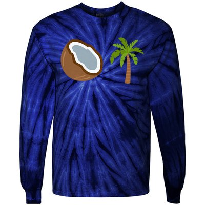 Coconut Tree Meme Patriotic Kamala Statement Usa Democrat Tie-Dye Long Sleeve Shirt