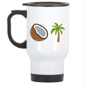 Coconut Tree Meme Patriotic Kamala Statement Usa Democrat Stainless Steel Travel Mug