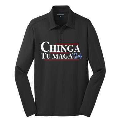 Chinga Tu Maga 24 Silk Touch Performance Long Sleeve Polo