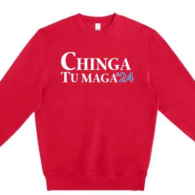 Chinga Tu Maga 24 Premium Crewneck Sweatshirt