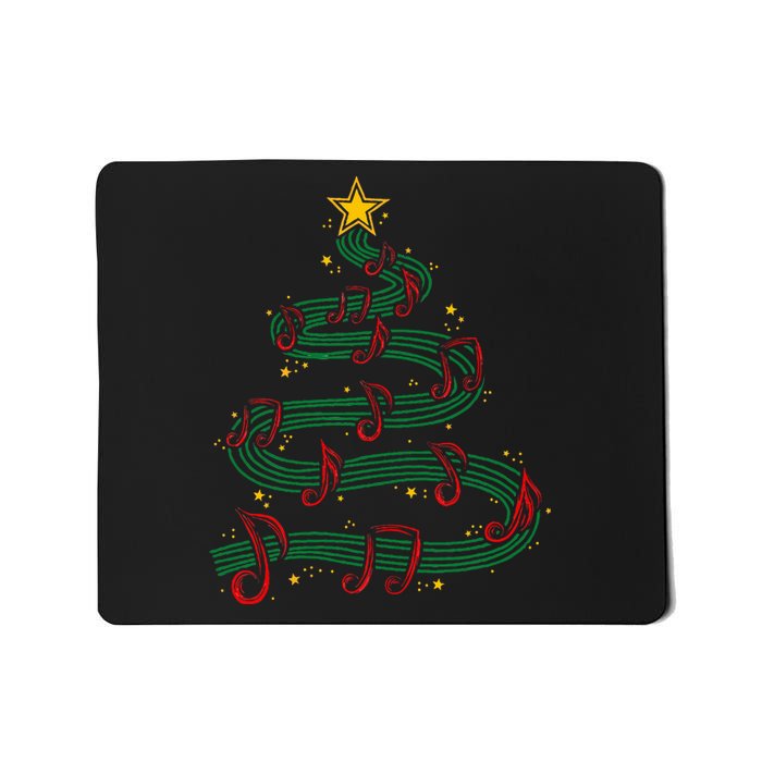 Christmas Tree Musical Notes Song Musician Sing Carols Music Mousepad