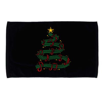 Christmas Tree Musical Notes Song Musician Sing Carols Music Microfiber Hand Towel