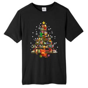 Christmas Tree Made Of Books Book Tree Bookworm Christmas Meaningful Gift Tall Fusion ChromaSoft Performance T-Shirt