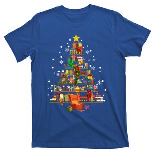 Christmas Tree Made Of Books Book Tree Bookworm Christmas Meaningful Gift T-Shirt