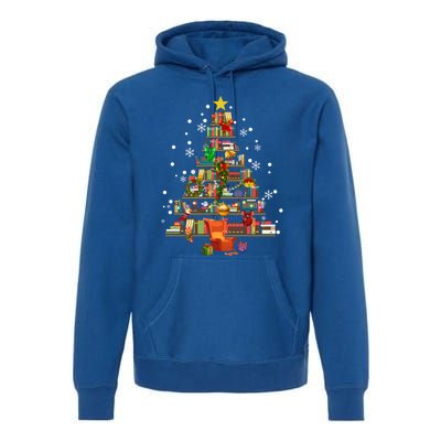 Christmas Tree Made Of Books Book Tree Bookworm Christmas Meaningful Gift Premium Hoodie