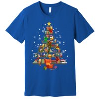 Christmas Tree Made Of Books Book Tree Bookworm Christmas Meaningful Gift Premium T-Shirt