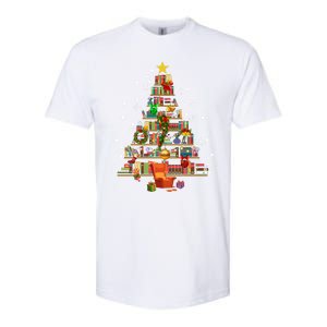 Christmas Tree Made Of Books Book Tree Bookworm Christmas Meaningful Gift Softstyle CVC T-Shirt