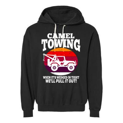 Camel Towing Meaningful Gift Funny Retro Camel Towing Funny Halloween Great Gift Garment-Dyed Fleece Hoodie